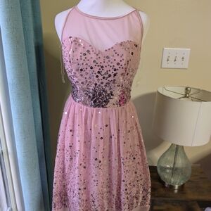 dELiA*s Pink Mesh Trim Dress